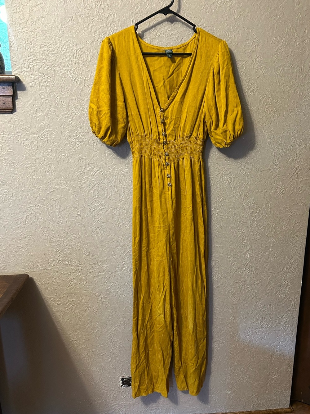 wild fable Mustard Yellow Puff-Sleeve Maxi Dress